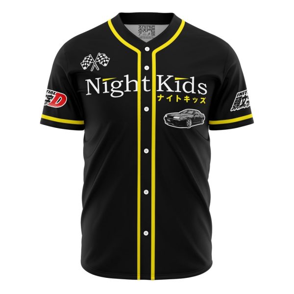 Night Kids Initial D Baseball Jersey 3D Printed, For Men and Women Jezsport.com