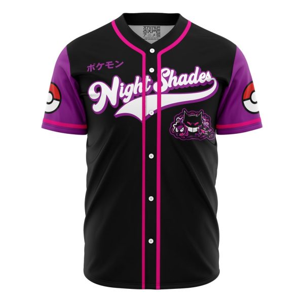 Night Shades Ghost Type Pokemon Baseball Jersey 3D Printed, For Men and Women, Size XL Jezsport.com