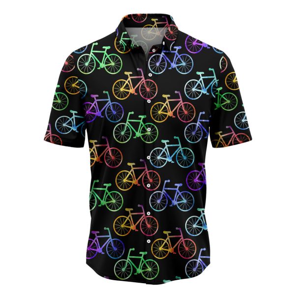 Bicycle Colorful Hawaiian Shirt Summer Shirt For Men and Women Jezsport.com