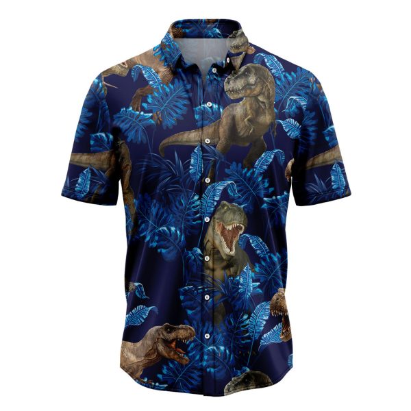 T-rex Tropical Hawaiian Shirt Summer Shirt For Men and Women Jezsport.com