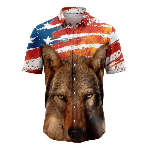 Wolf USA Flag Hawaiian Shirt Summer Shirt For Men and Women Jezsport.com