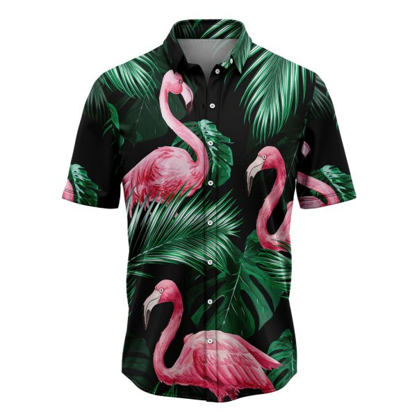 Flamingo Under The Palm Hawaiian Shirt, Summer Shirt For Men and Women, Short Sleeve Jezsport.com