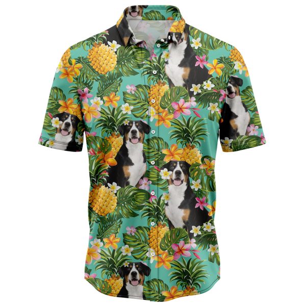 Tropical Pineapple Entlebucher Mountain Dog Hawaiian Shirt, Summer Shirt For Men and Women, Short Sleeve Jezsport.com