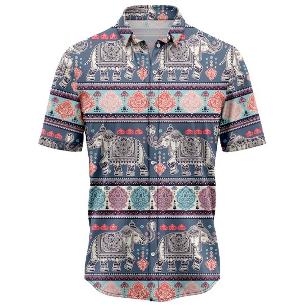 Elephant Vintage Hawaiian Shirt Summer Shirt For Men and Women Jezsport.com