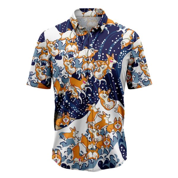 Corgi Waves Hawaiian Shirt Summer Shirt For Men and Women Jezsport.com