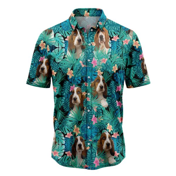 Basset Hound Tropical Hawaiian Shirt Summer Shirt For Men and Women Jezsport.com