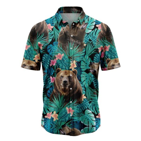 Bear Tropical Hawaiian Shirt Summer Shirt For Men and Women Jezsport.com