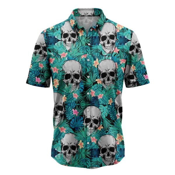 Skull Tropical Hawaiian Shirt Summer Shirt For Men and Women Jezsport.com