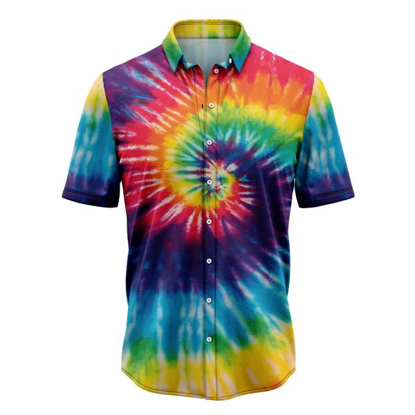 Tie Dye Color Hawaiian Shirt Summer Shirt For Men and Women Jezsport.com