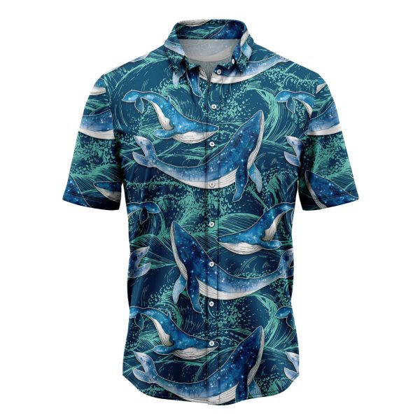 Whale Waves Hawaiian Shirt Summer Shirt For Men and Women Jezsport.com