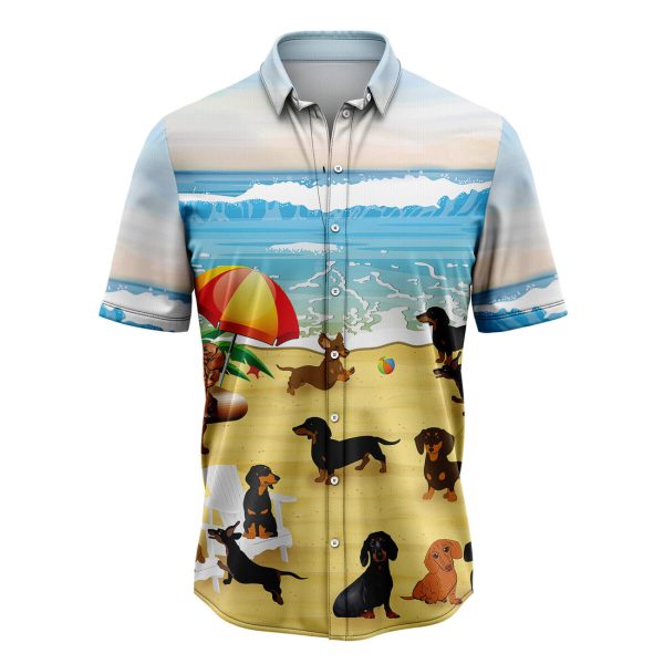 Dachshund In Beach Hawaiian Shirt Summer Shirt For Men and Women Jezsport.com