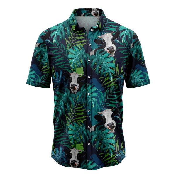 Tropical Cow Hawaiian Shirt Summer Shirt For Men and Women Jezsport.com