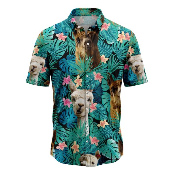 Llama Tropical Hawaiian Shirt Summer Shirt For Men and Womenn Jezsport.com