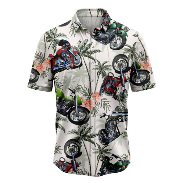 Motorbike Tropical Vintage Hawaiian Shirt Summer Shirt For Men and Women Jezsport.com