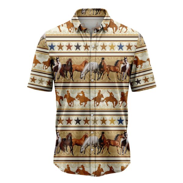 Cowboy Wild Horse Hawaiian Shirt Summer Shirt For Men and Women Jezsport.com