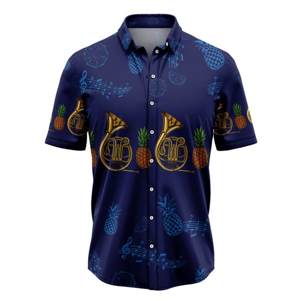 French Horn Musical Instrument Hawaiian Shirt Summer Shirt For Men and Womenn Jezsport.com