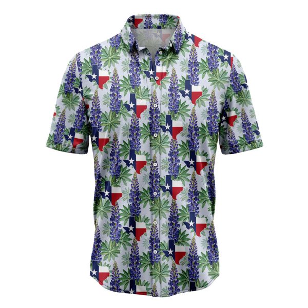 Texas Bluebonnet Flag Hawaiian Shirt Summer Shirt For Men and Womenn Jezsport.com