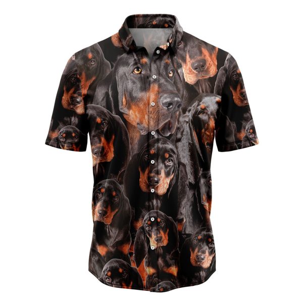 Black and Tan Coonhound Awesome Hawaiian Shirt, Summer Shirt For Men and Women, Short Sleeve Jezsport.com