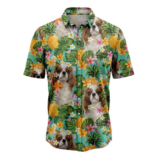 Tropical Pineapple Cavalier King Charles Spaniel Hawaiian Shirt, Summer Shirt For Men and Women, Short Sleeve Jezsport.com