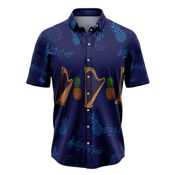 Harp Musical Instrument Hawaiian Shirt, Summer Shirt For Men and Women, Short Sleeve Jezsport.com