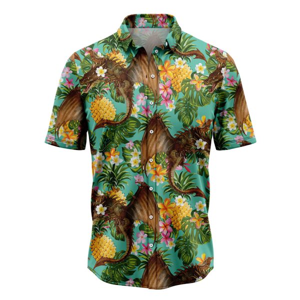 Tropical Pineapple Dragon Hawaiian Shirt, Summer Shirt For Men and Women, Short Sleeve Jezsport.com