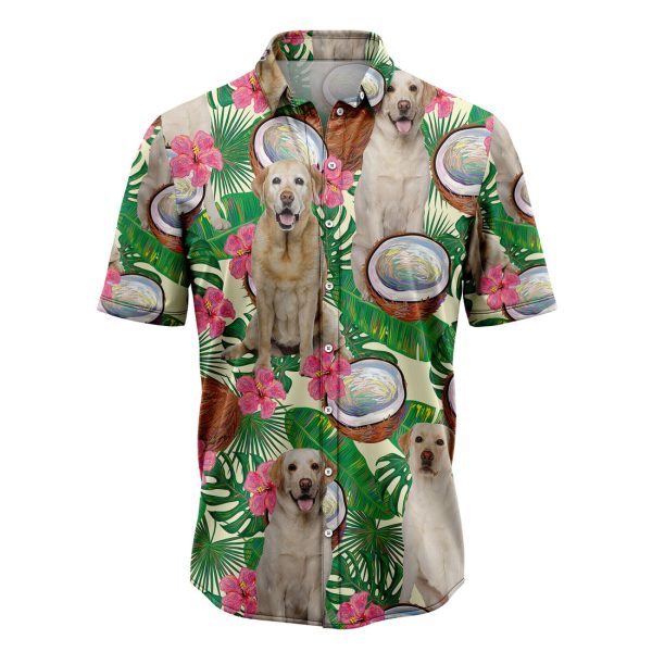 Labrador Retriever Tropical Coconut Hawaiian Shirt, Summer Shirt For Men and Women, Short Sleeve Jezsport.com