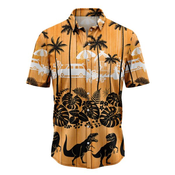 Dinosaur Palm Tree Hawaiian Shirt Summer Shirt For Men and Women Jezsport.com