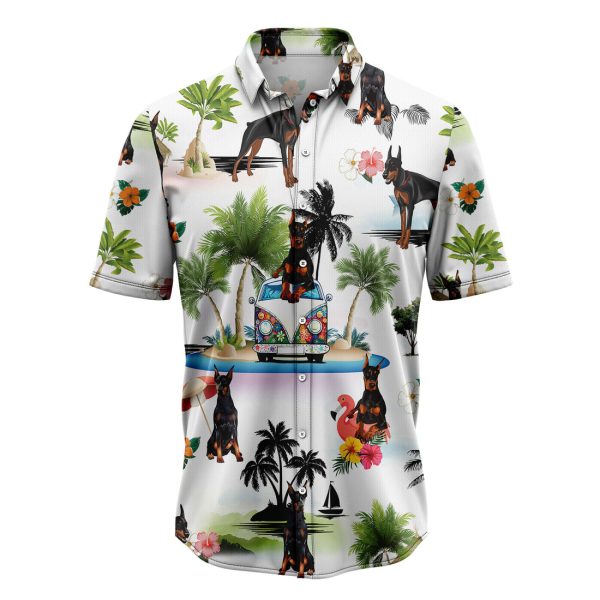 Doberman Pinscher Vacation Hawaiian Shirt Summer Shirt For Men and Women Jezsport.com