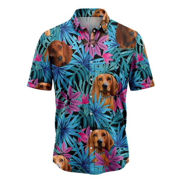 Tropical Redbone Coonhound Hawaiian Shirt Summer Shirt For Men and Women Jezsport.com