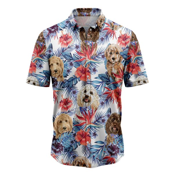 Goldendoodle Hibiscus Flower Hawaiian Shirt Summer Shirt For Men and Women Jezsport.com