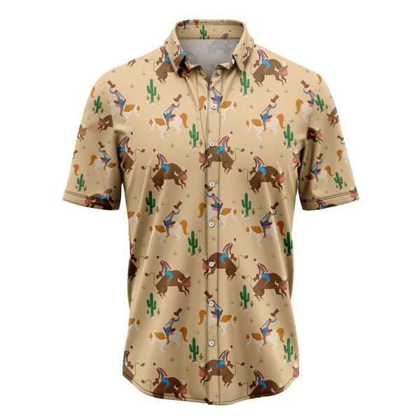 Rodeo Riding On Horse And Bull Hawaiian Shirt Summer Shirt For Men and Women Jezsport.com