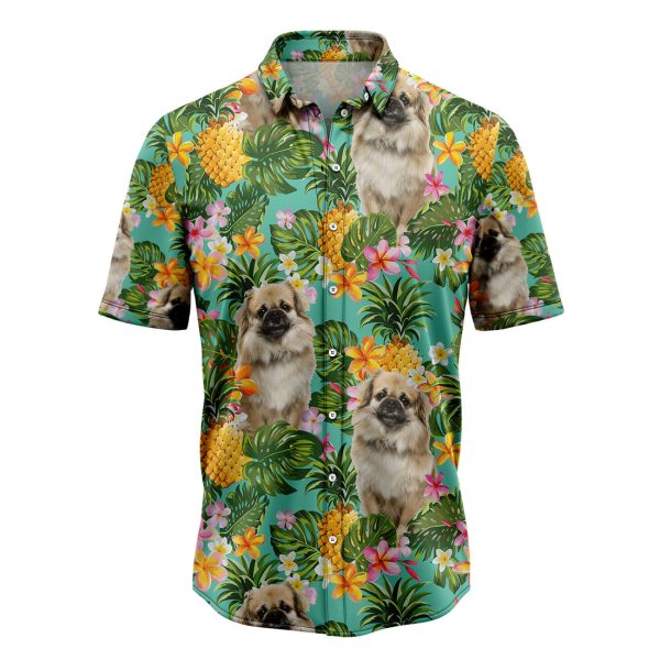 Tropical Pineapple Tibetan Spaniel Hawaiian Shirt Summer Shirt For Men and Women Jezsport.com