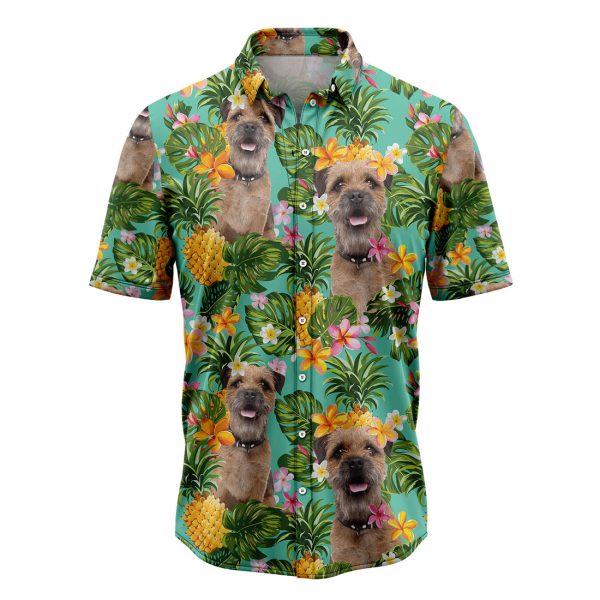 Tropical Pineapple Border Terrier Hawaiian Shirt Summer Shirt For Men and Women Jezsport.com