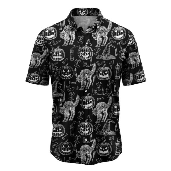 Halloween Black Cat Hawaiian Shirt Summer Shirt For Men and Women Jezsport.com