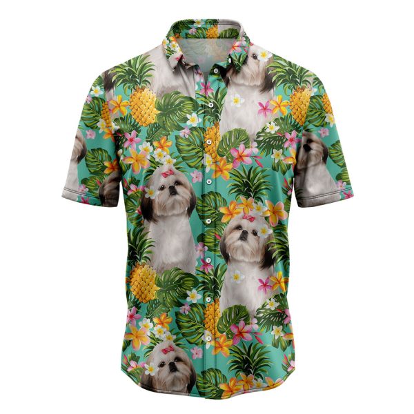 Tropical Pineapple Shih Tzu Hawaiian Shirt Summer Shirt For Men and Women Jezsport.com