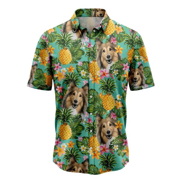 Tropical Pineapple Shetland Sheepdog Hawaiian Shirt Summer Shirt For Men and Women Jezsport.com