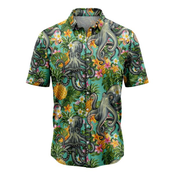 Tropical Pineapple Octopus Hawaiian Shirt Summer Shirt For Men and Women Jezsport.com