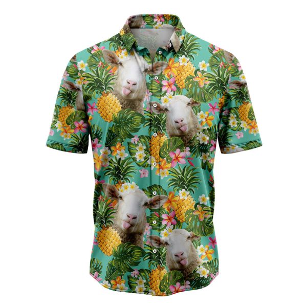 Tropical Pineapple Sheep Hawaiian Shirt Summer Shirt For Men and Women Jezsport.com