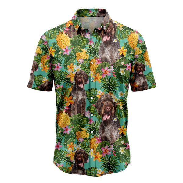 Tropical Pineapple German Wirehaired Pointer Hawaiian Shirt Summer Shirt For Men and Women Jezsport.com