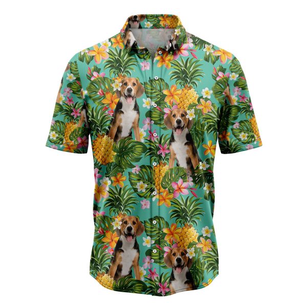 Tropical Pineapple Beagle Hawaiian Shirt Summer Shirt For Men and Women Jezsport.com