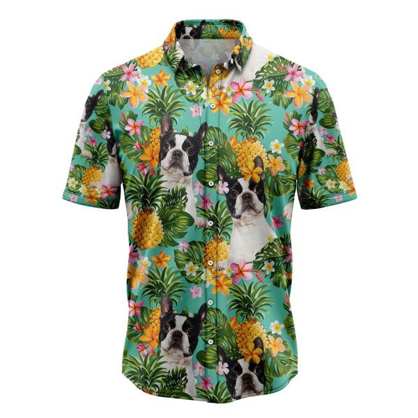 Tropical Pineapple Boston Terrier Hawaiian Shirt Summer Shirt For Men and Women Jezsport.com