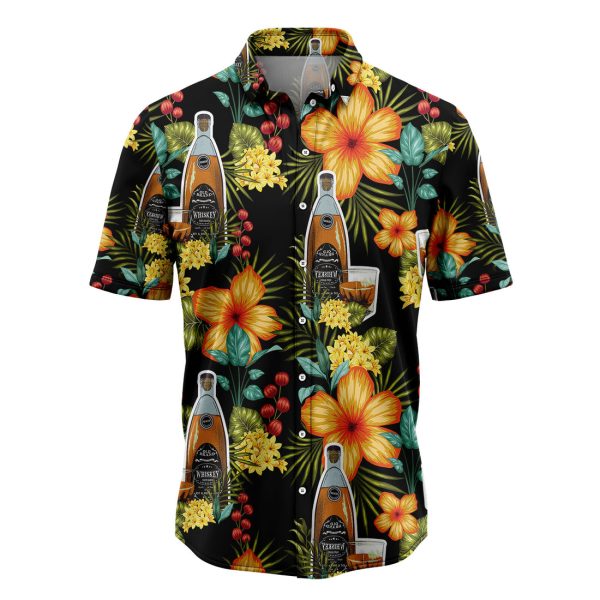 Whisky Colorful Floral Hawaiian Shirt Summer Shirt For Men and Womenn Jezsport.com