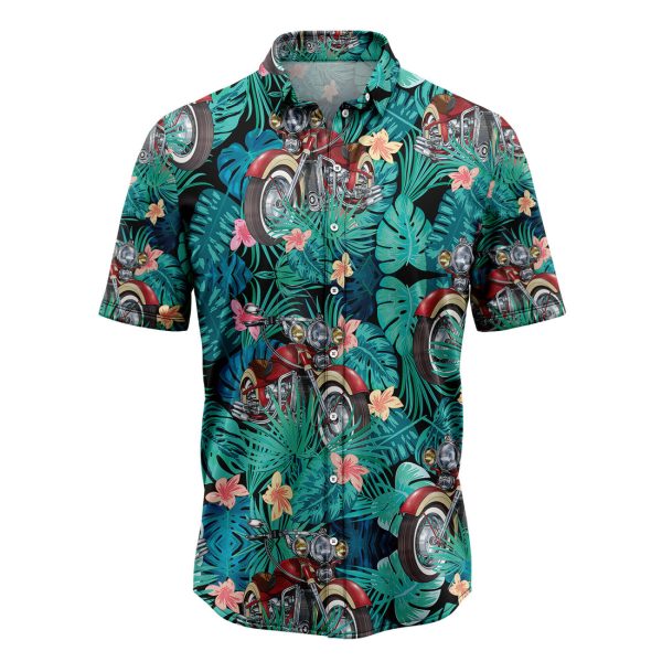 Motorbike Tropical Hawaiian Shirt Summer Shirt For Men and Women Jezsport.com