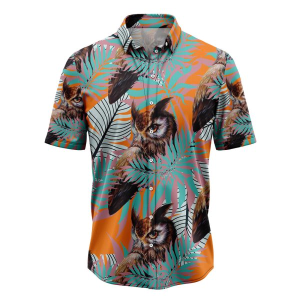 Owl Tropical Pattern Hawaiian Shirt Summer Shirt For Men and Women Jezsport.com