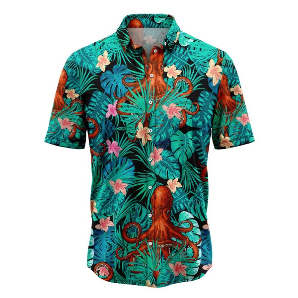 Octopus Tropical Hawaiian Shirt, Summer Shirt For Men and Women, Short Sleeve Jezsport.com