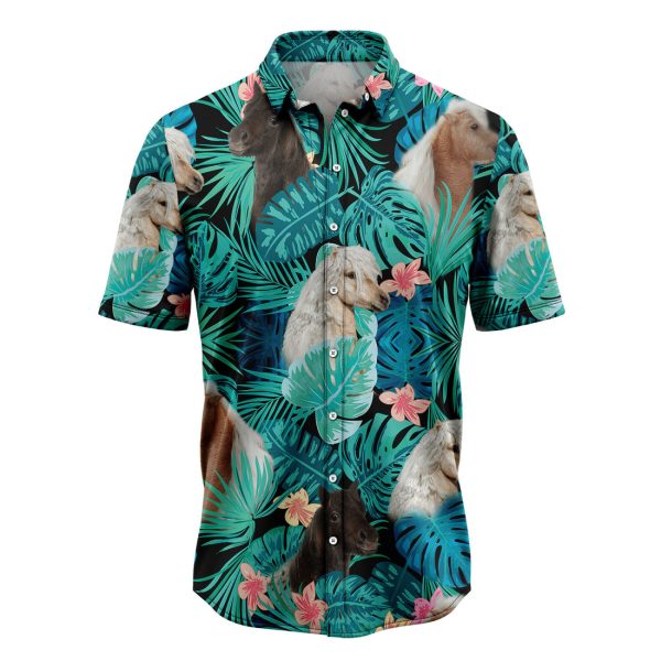 Miniature Horse Green Tropical Hawaiian Shirt, Summer Shirt For Men and Women, Short Sleeve Jezsport.com