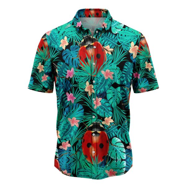 Ladybug Tropical Hawaiian Shirt Summer Shirt For Men and Women Jezsport.com