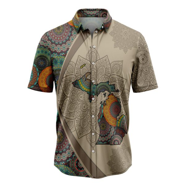 Michigan Mandala Hawaiian Shirt Summer Shirt For Men and Women Jezsport.com