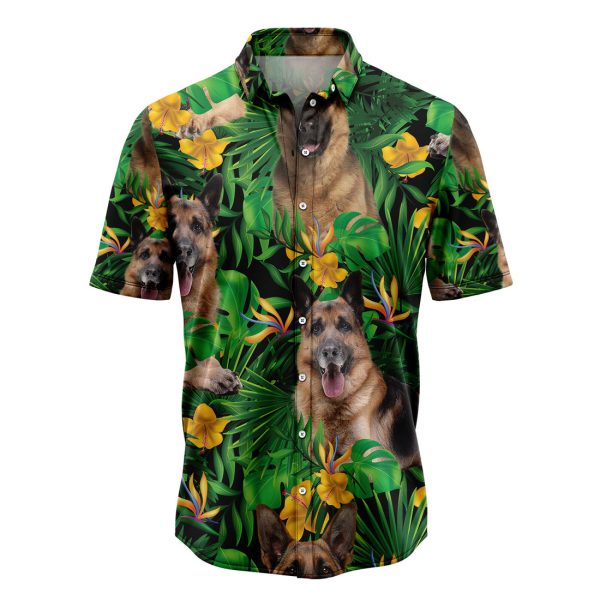 German Shepherd Tropical Wild Flower Hawaiian Shirt Summer Shirt For Men and Women Jezsport.com