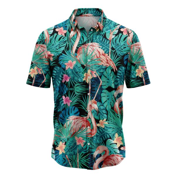 Flamingo Tropical Hawaiian Shirt Summer Shirt For Men and Women Jezsport.com